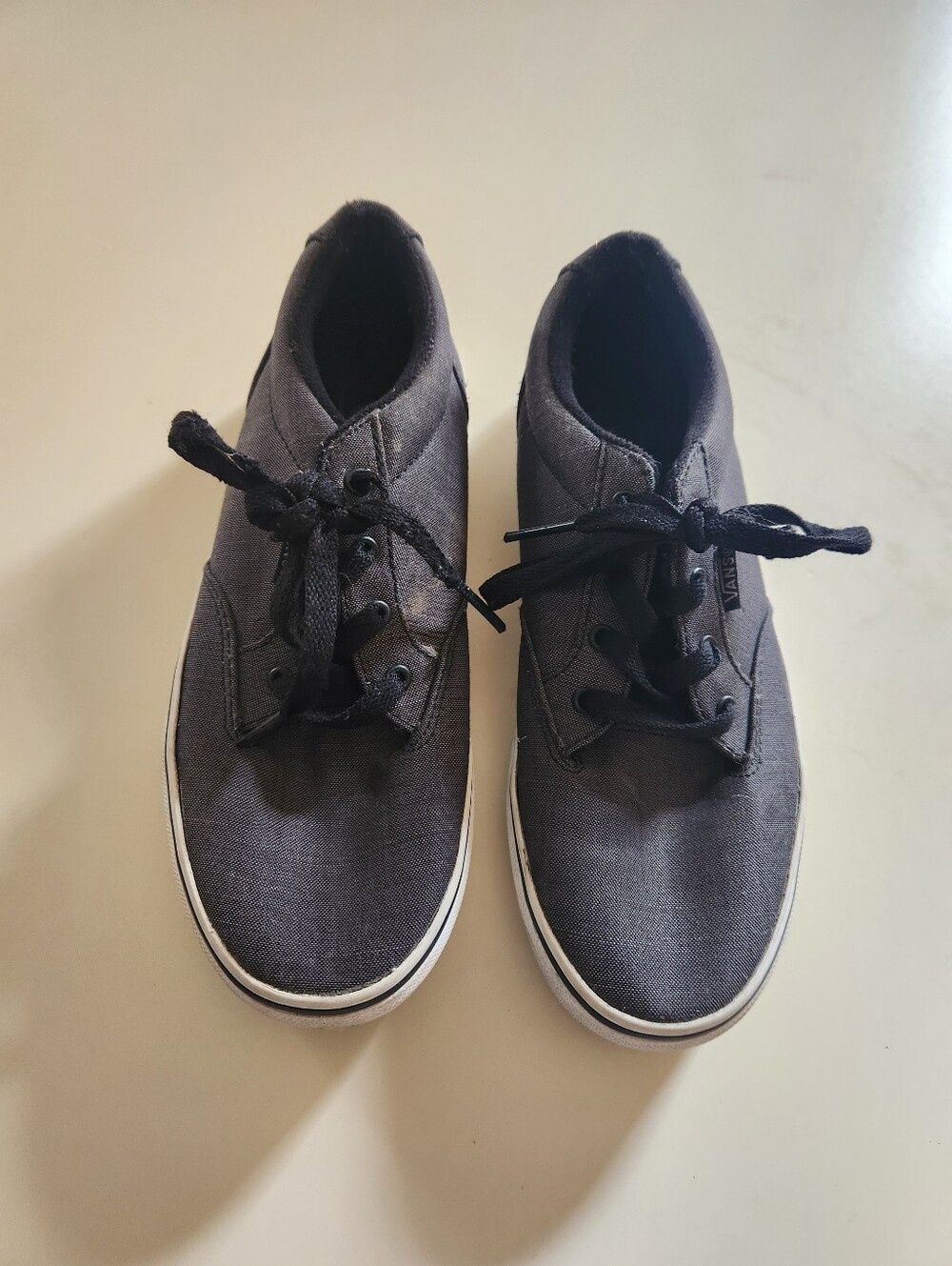 Unisex Vans Kids Gray Canvas Lace-Up Sneakers